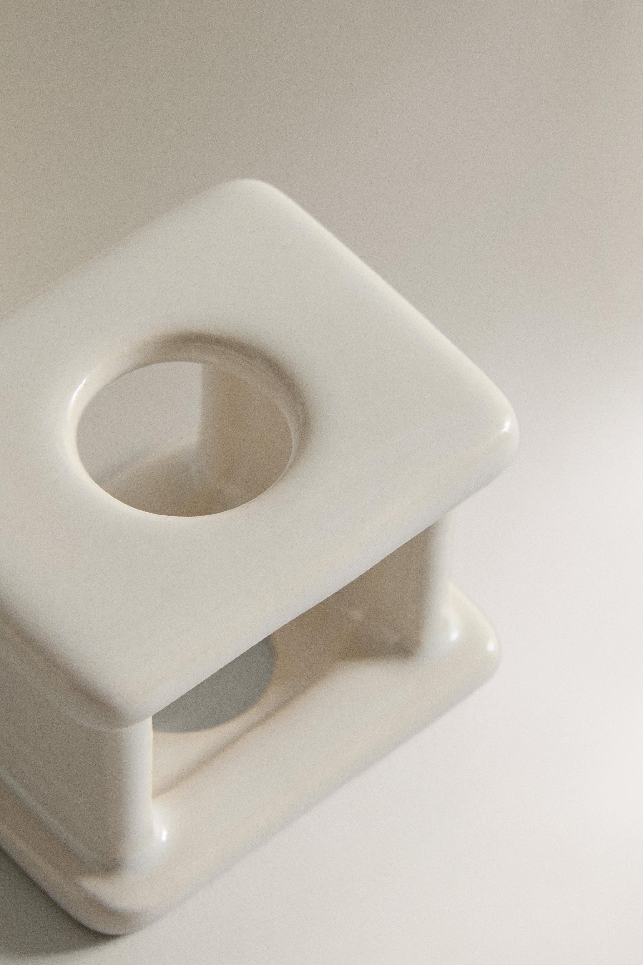 PORTE-BROSSE À DENTS CÉRAMIQUE BLANCHE